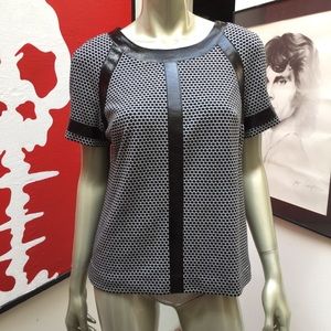 Vince Camuto babydoll black shiny vinyl trim S